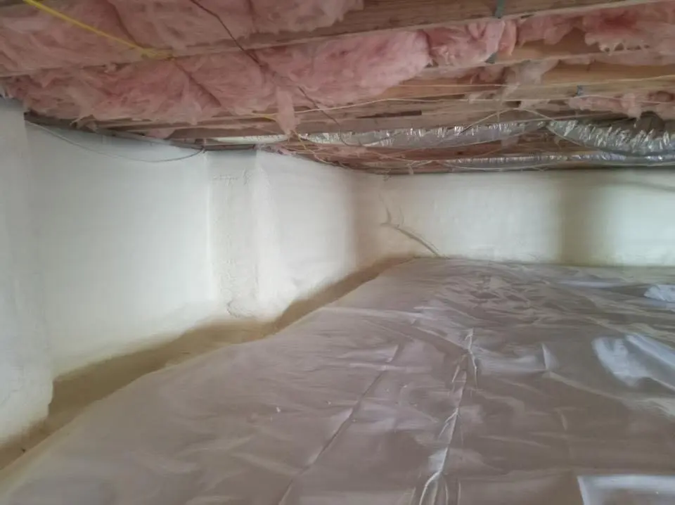 Crawl space encapsulation with closed-cell spray foam for Flat Roof Repair in Corbin